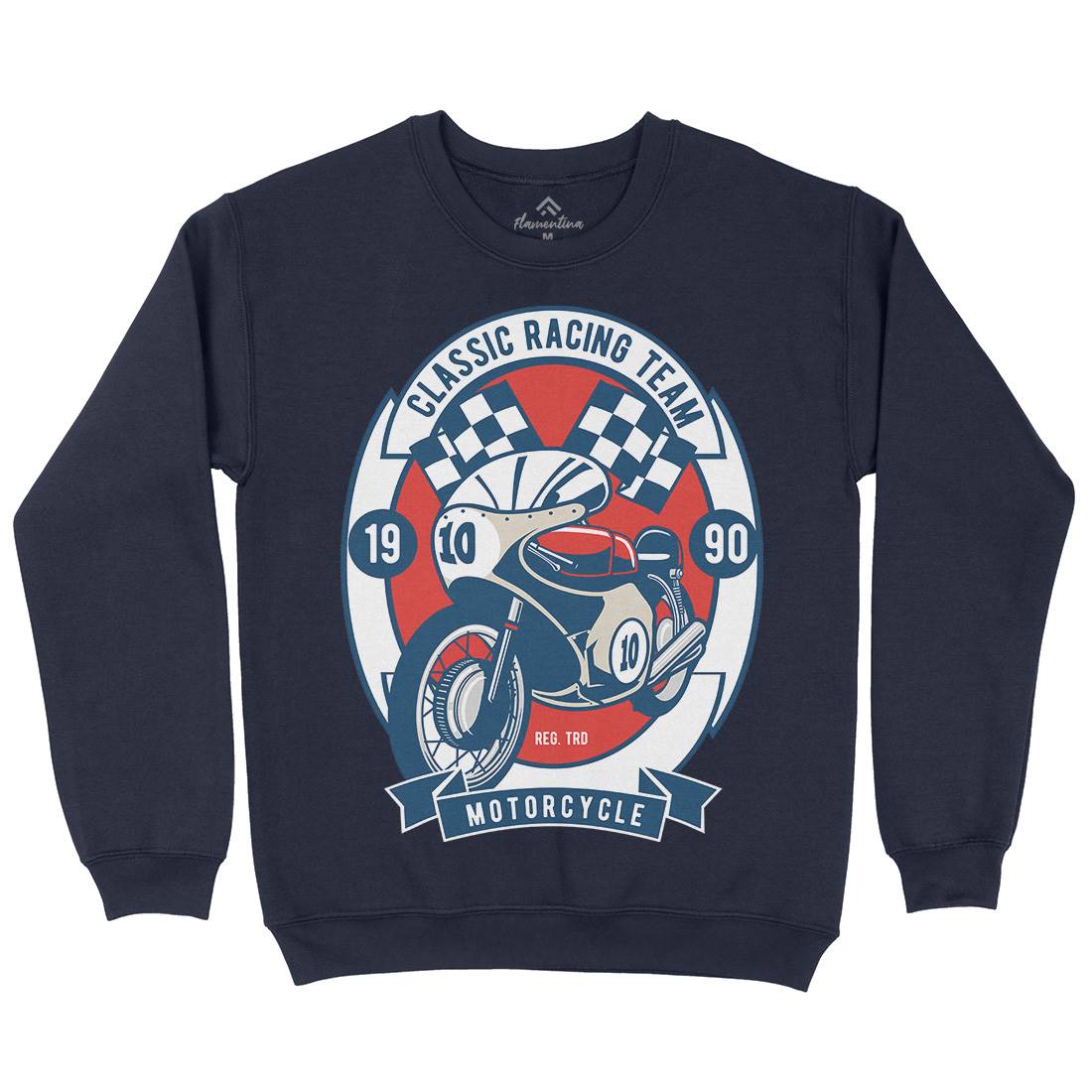 Classic Racing Team Mens Crew Neck Sweatshirt Motorcycles D520