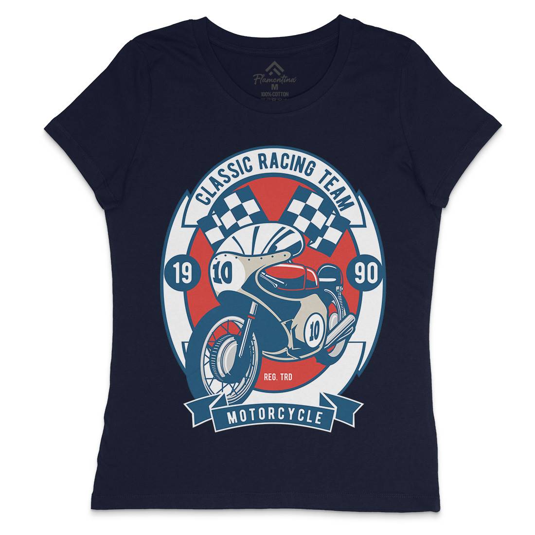 Classic Racing Team Womens Crew Neck T-Shirt Motorcycles D520