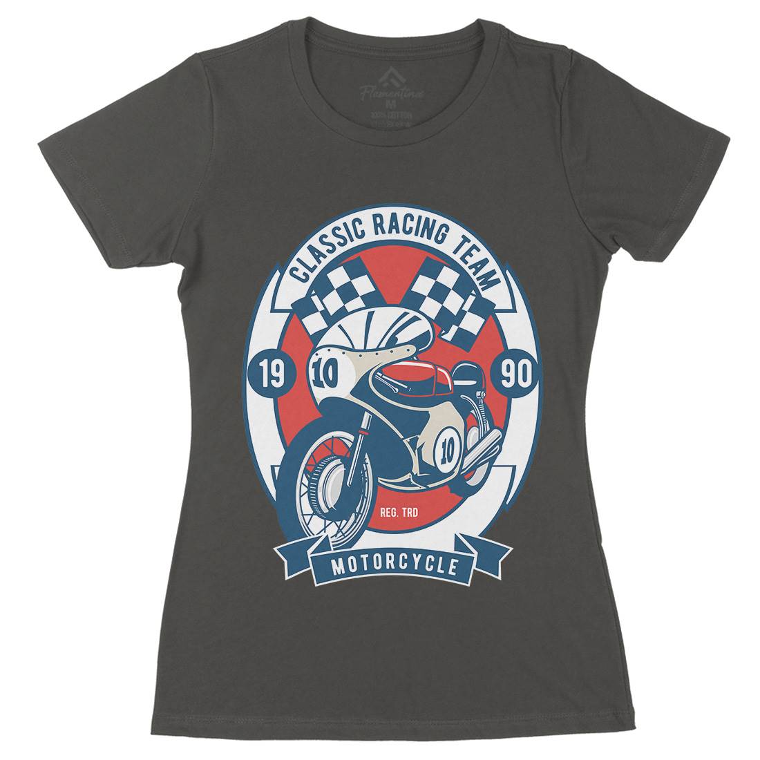 Classic Racing Team Womens Organic Crew Neck T-Shirt Motorcycles D520