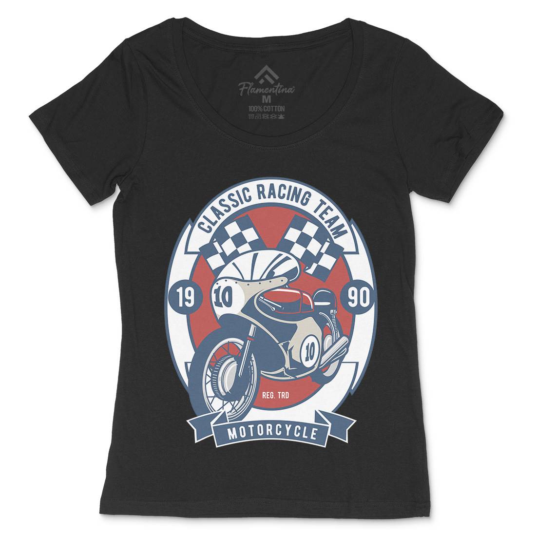 Classic Racing Team Womens Scoop Neck T-Shirt Motorcycles D520