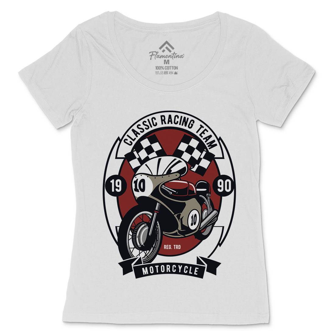 Classic Racing Team Womens Scoop Neck T-Shirt Motorcycles D520