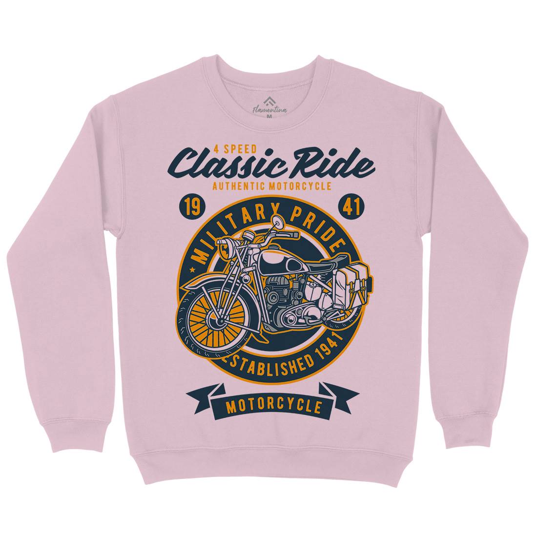 Classic Ride Military Pride Kids Crew Neck Sweatshirt Motorcycles D521
