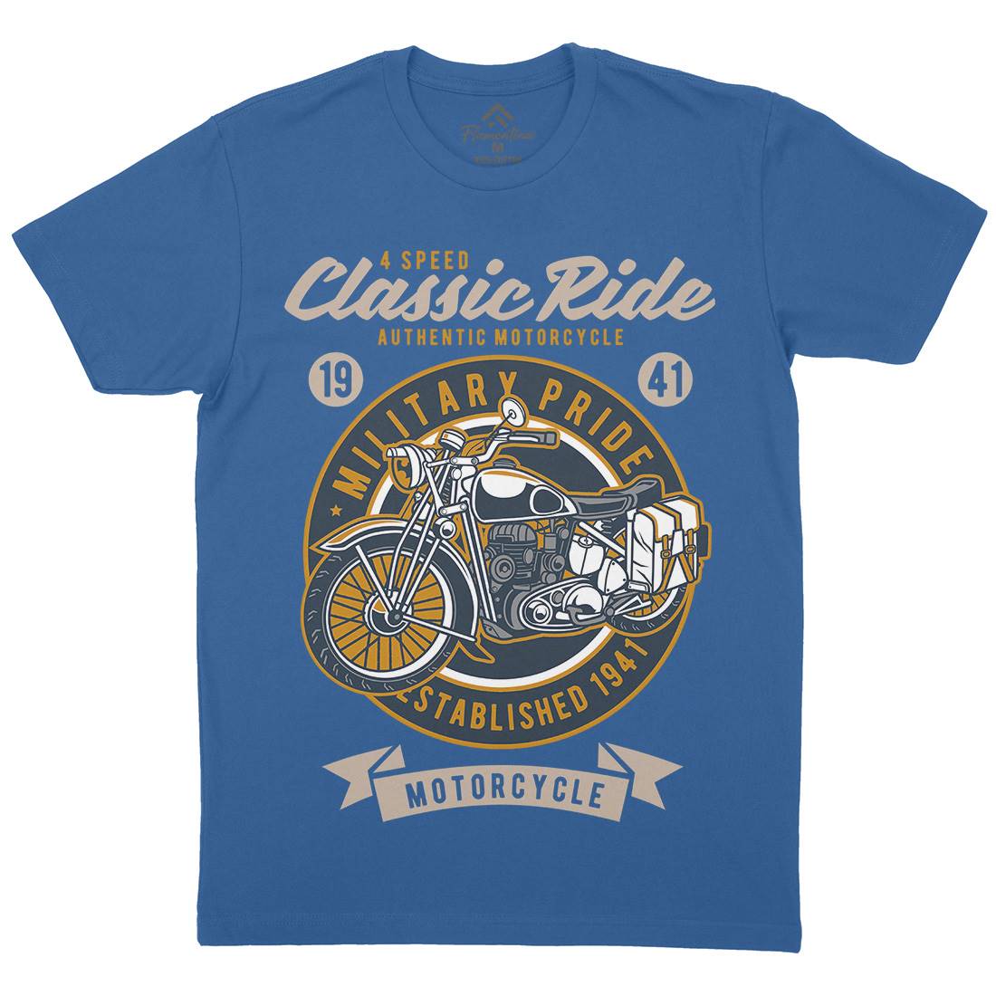 Classic Ride Military Pride Mens Crew Neck T-Shirt Motorcycles D521