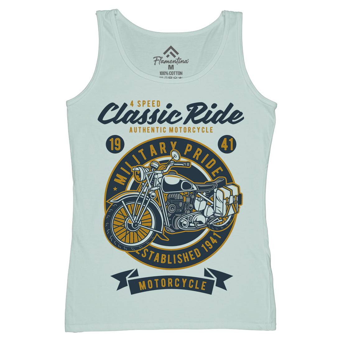 Classic Ride Military Pride Womens Organic Tank Top Vest Motorcycles D521