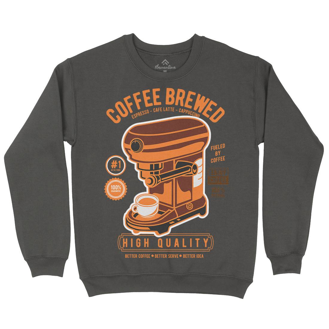 Coffee Brewed Kids Crew Neck Sweatshirt Drinks D522