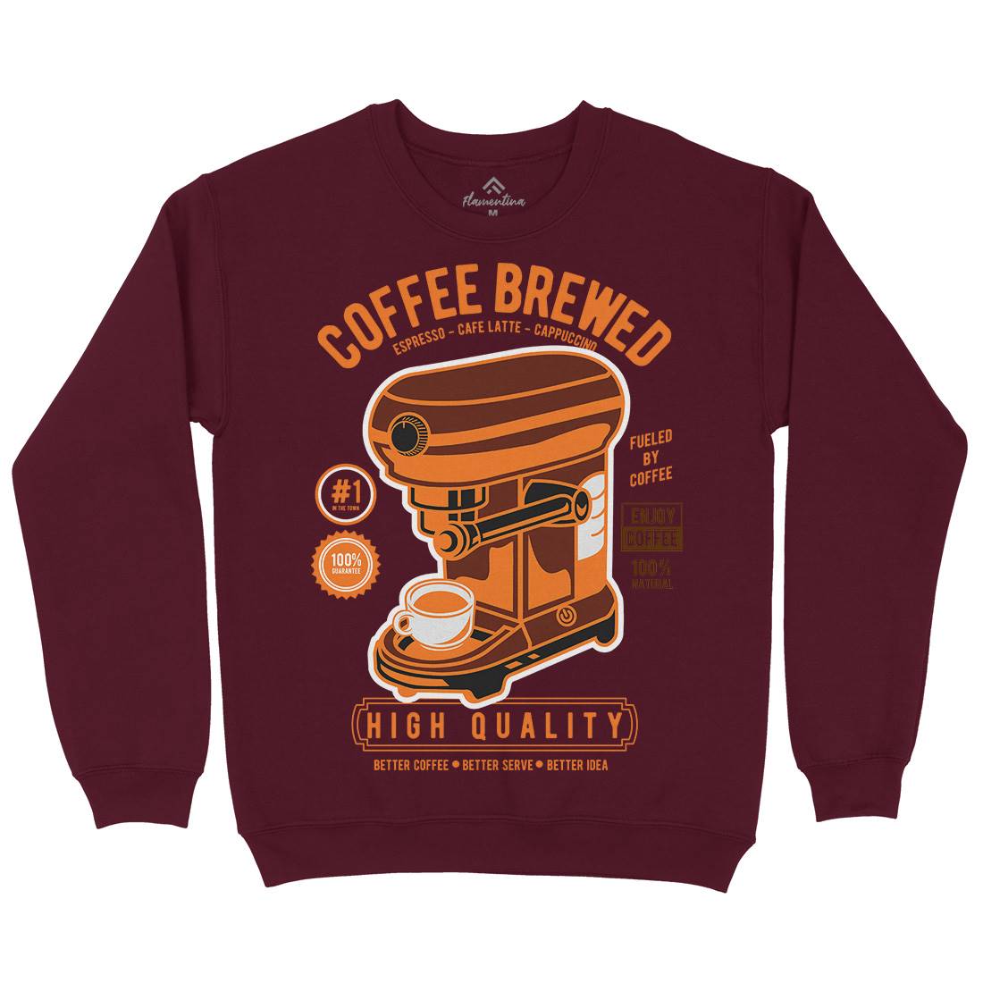 Coffee Brewed Mens Crew Neck Sweatshirt Drinks D522