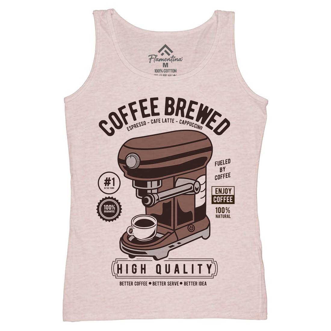 Coffee Brewed Womens Organic Tank Top Vest Drinks D522