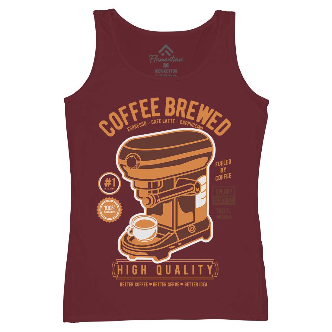 Coffee Brewed Womens Organic Tank Top Vest Drinks D522