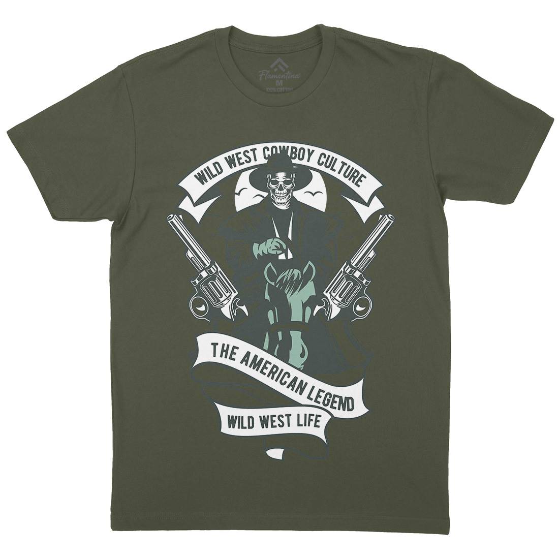 Cowboy Mens Crew Neck T-Shirt American D523