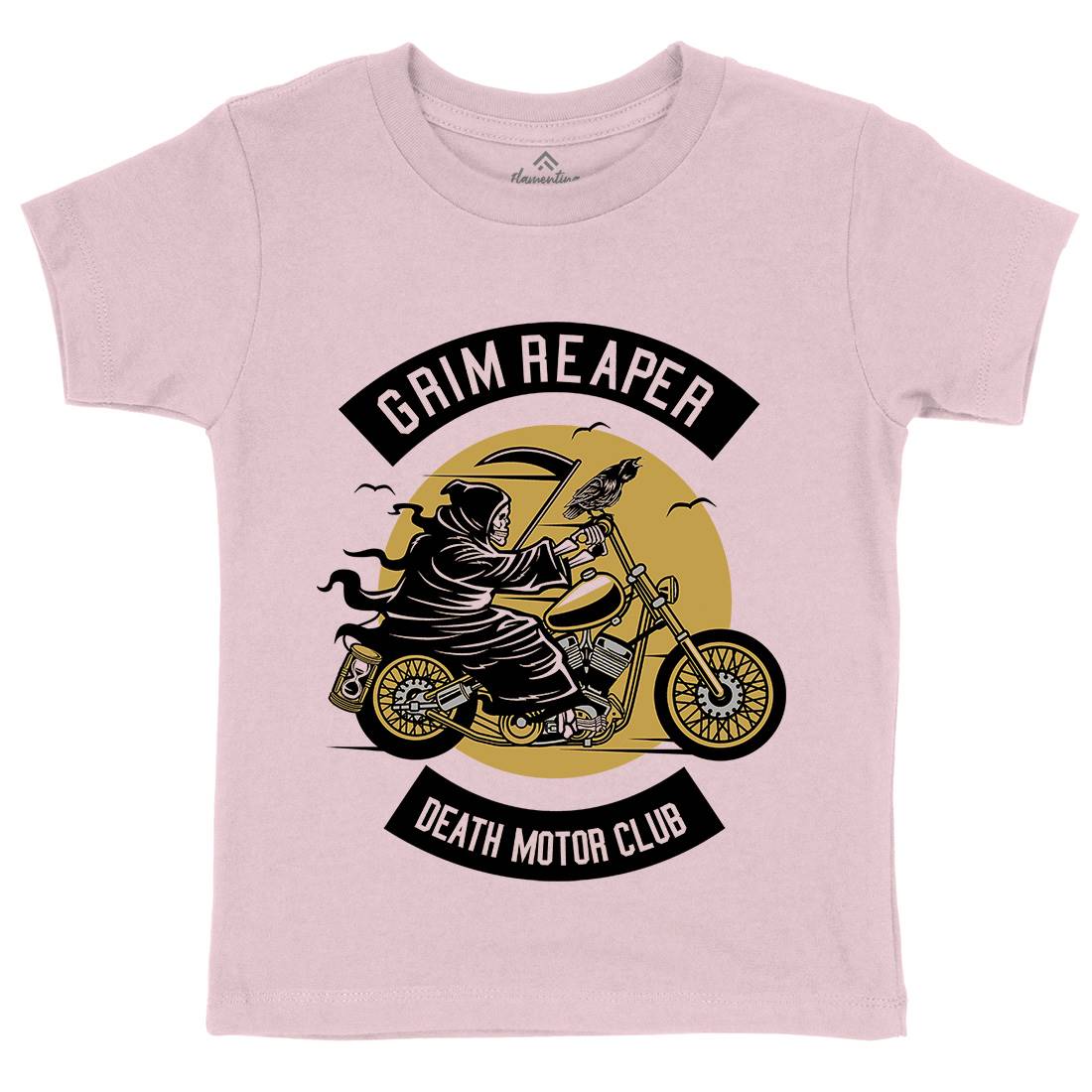 Grim Reaper Kids Crew Neck T-Shirt Motorcycles D524