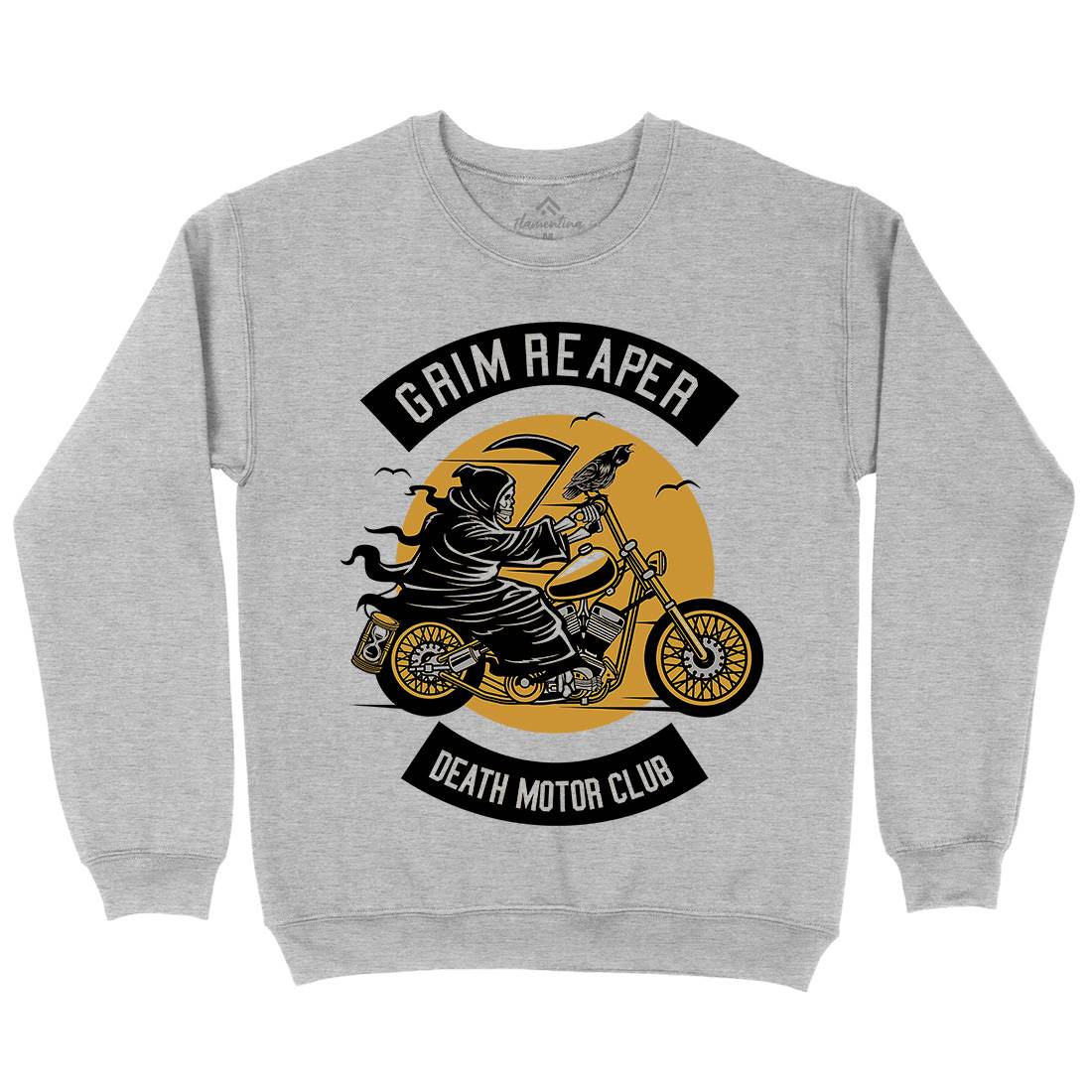 Grim Reaper Mens Crew Neck Sweatshirt Motorcycles D524