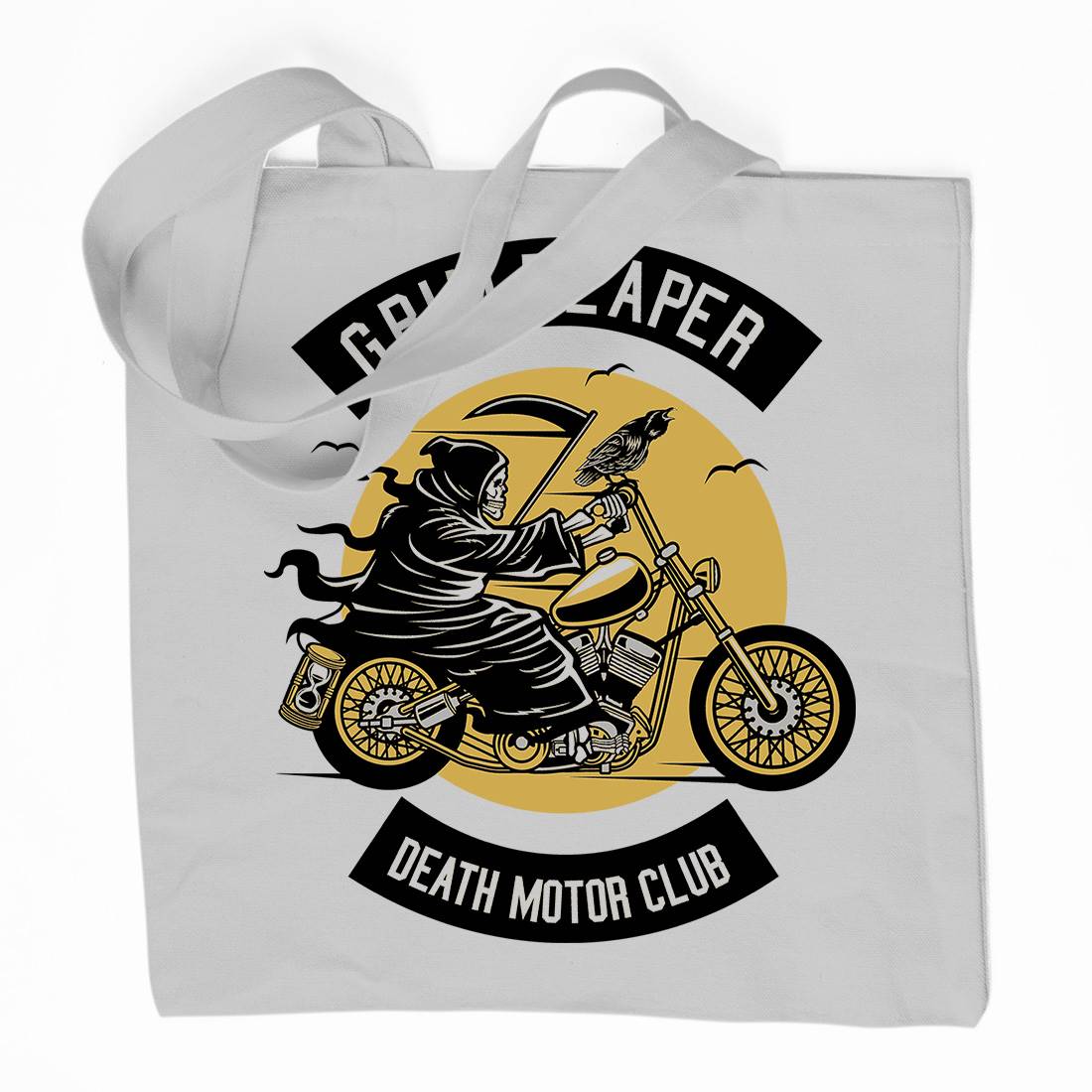 Grim Reaper Organic Premium Cotton Tote Bag Motorcycles D524