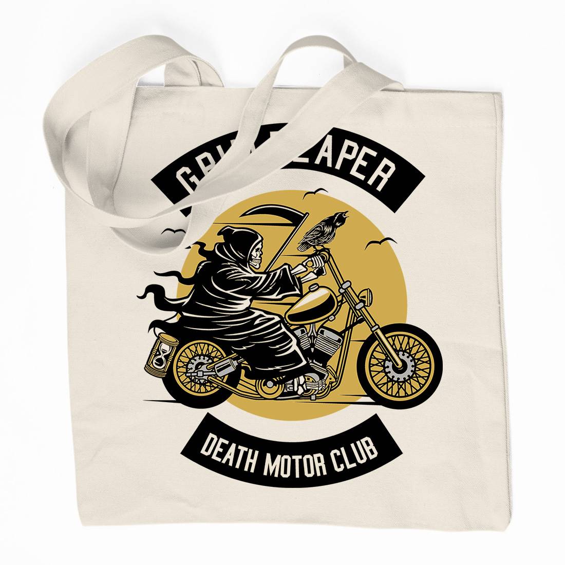 Grim Reaper Organic Premium Cotton Tote Bag Motorcycles D524