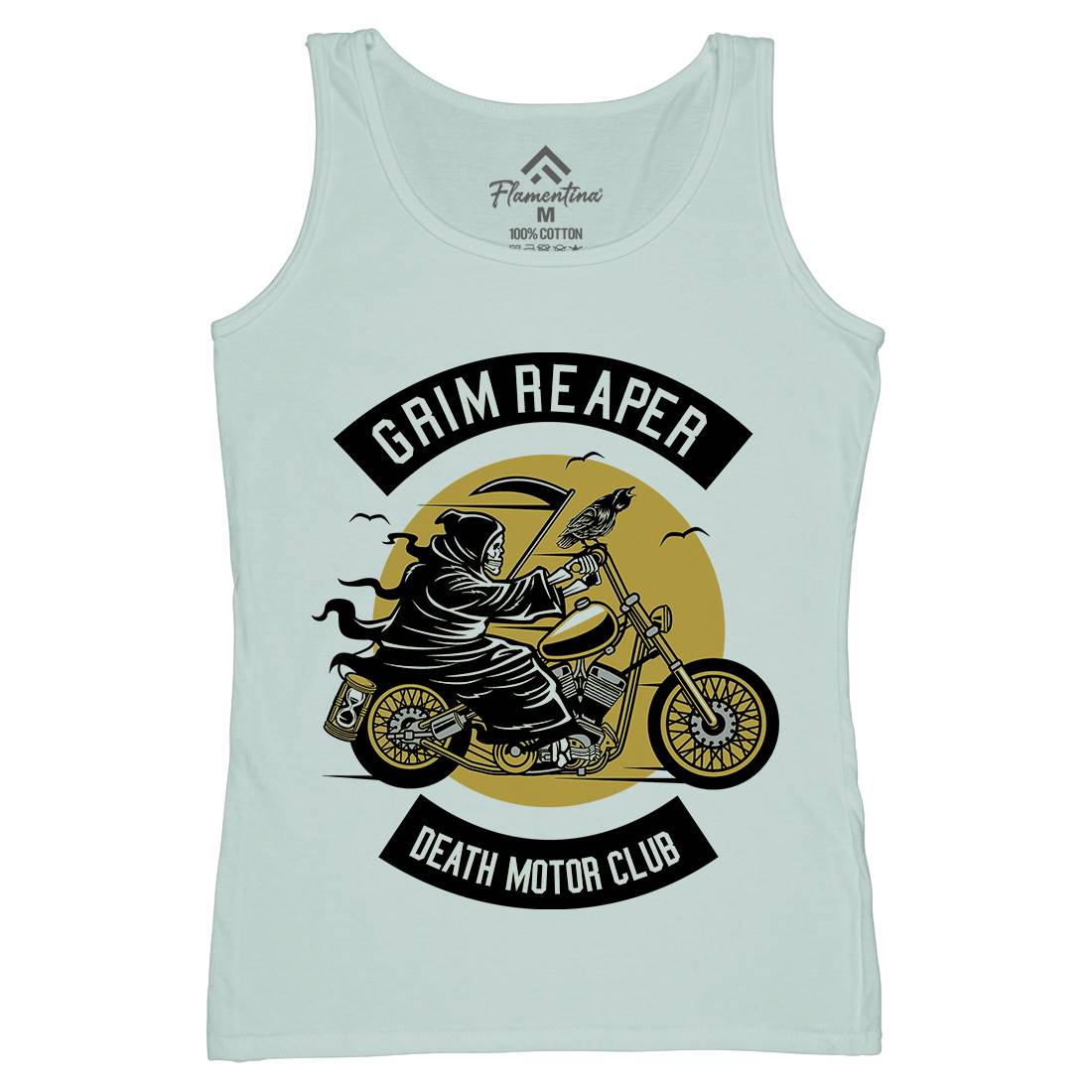 Grim Reaper Womens Organic Tank Top Vest Motorcycles D524