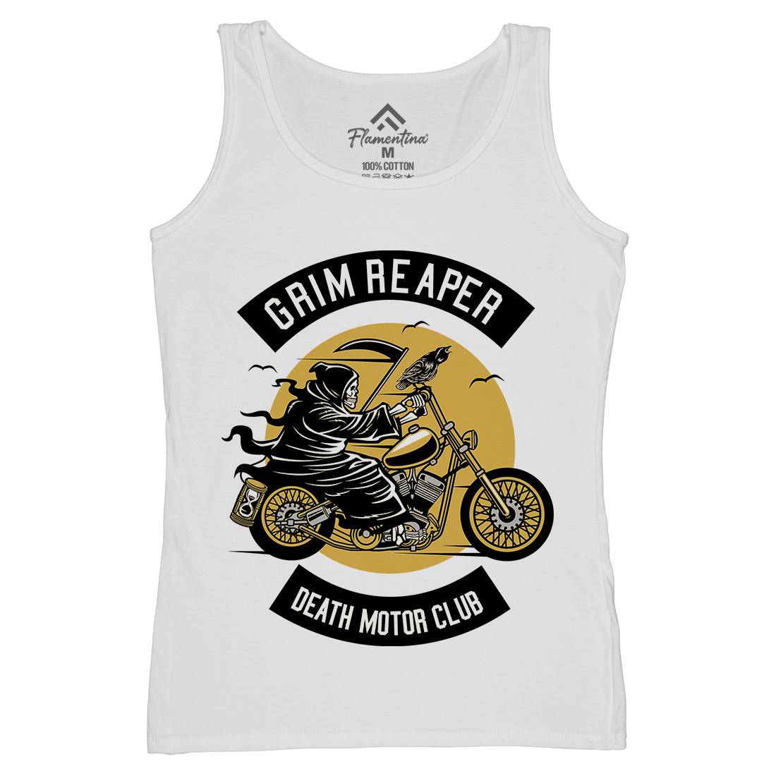 Grim Reaper Womens Organic Tank Top Vest Motorcycles D524