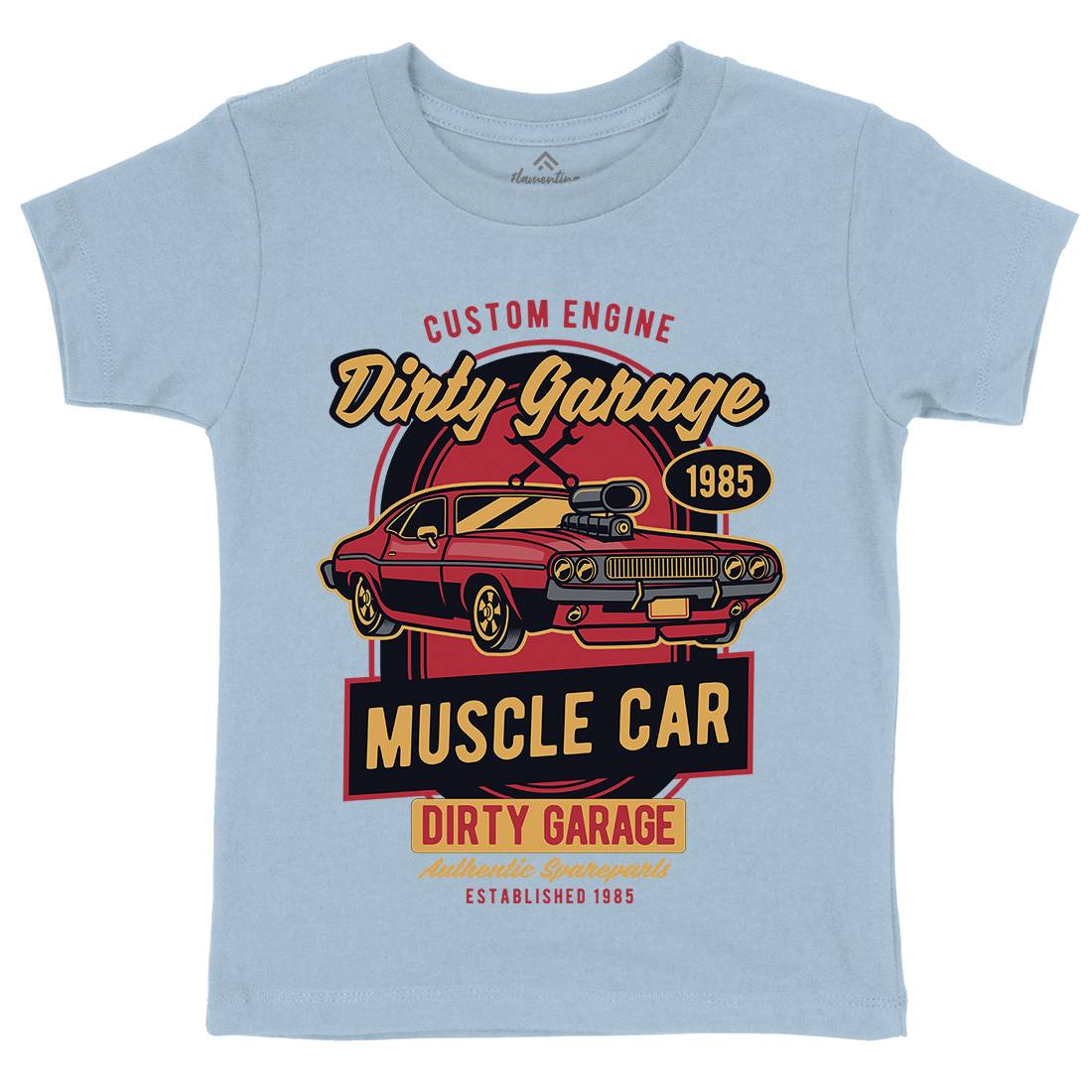 Dirty Garage Kids Crew Neck T-Shirt Cars D525