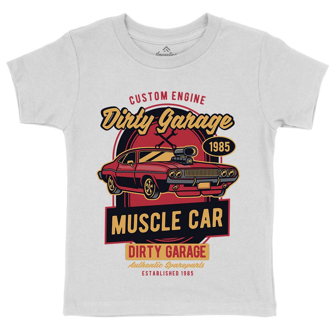 Dirty Garage Kids Crew Neck T-Shirt Cars D525