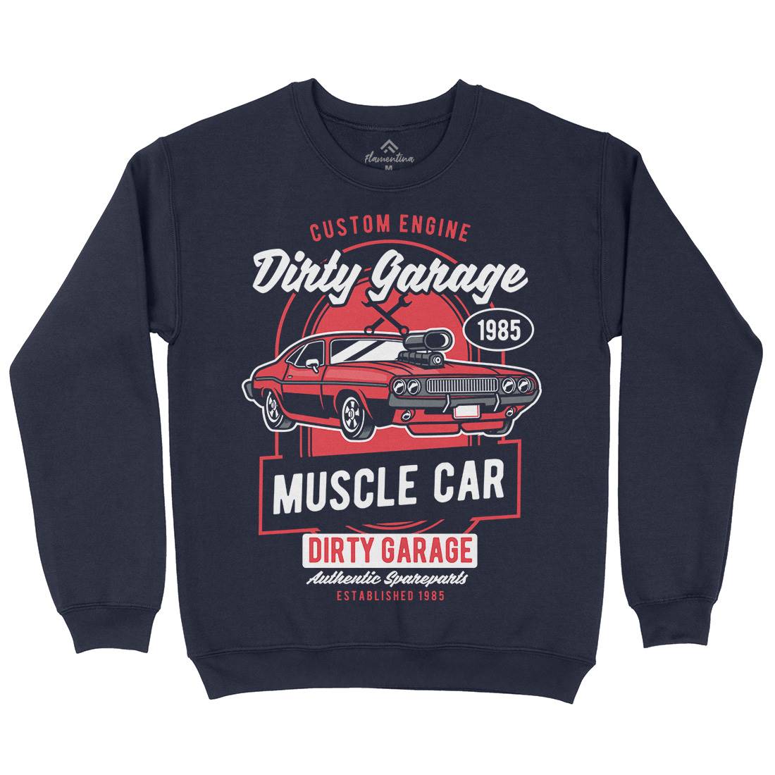 Dirty Garage Mens Crew Neck Sweatshirt Cars D525