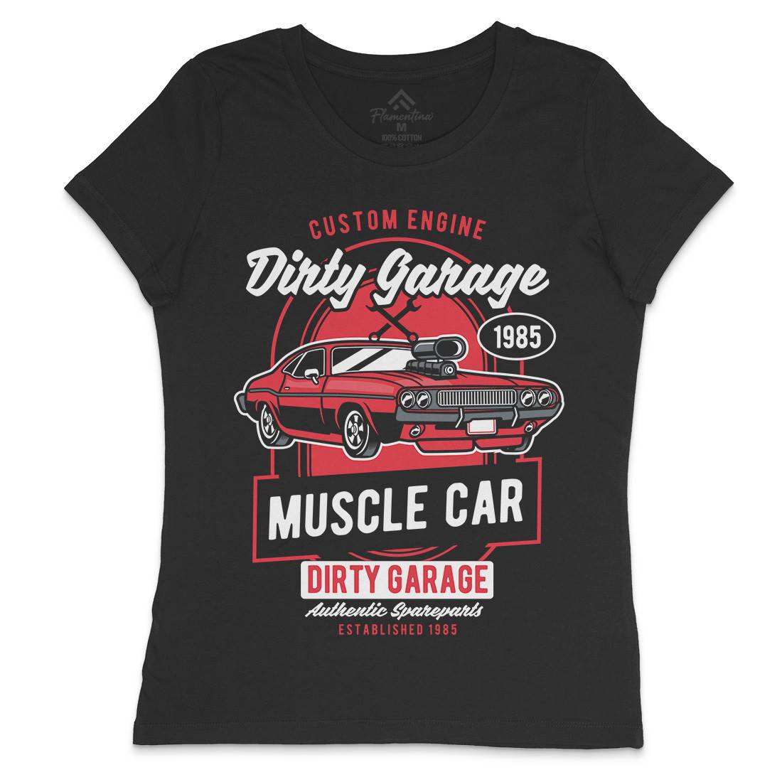 Dirty Garage Womens Crew Neck T-Shirt Cars D525