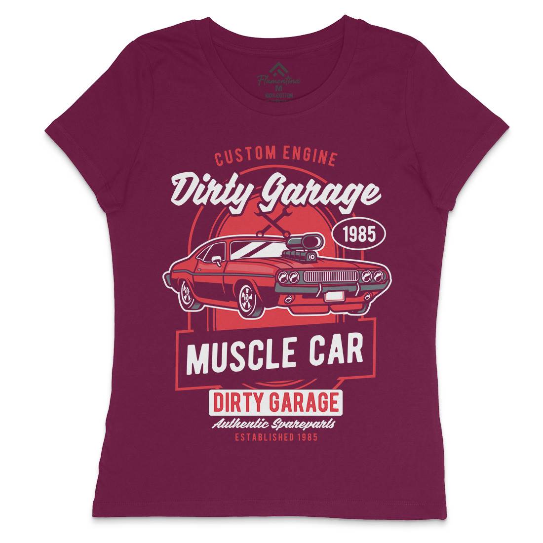 Dirty Garage Womens Crew Neck T-Shirt Cars D525