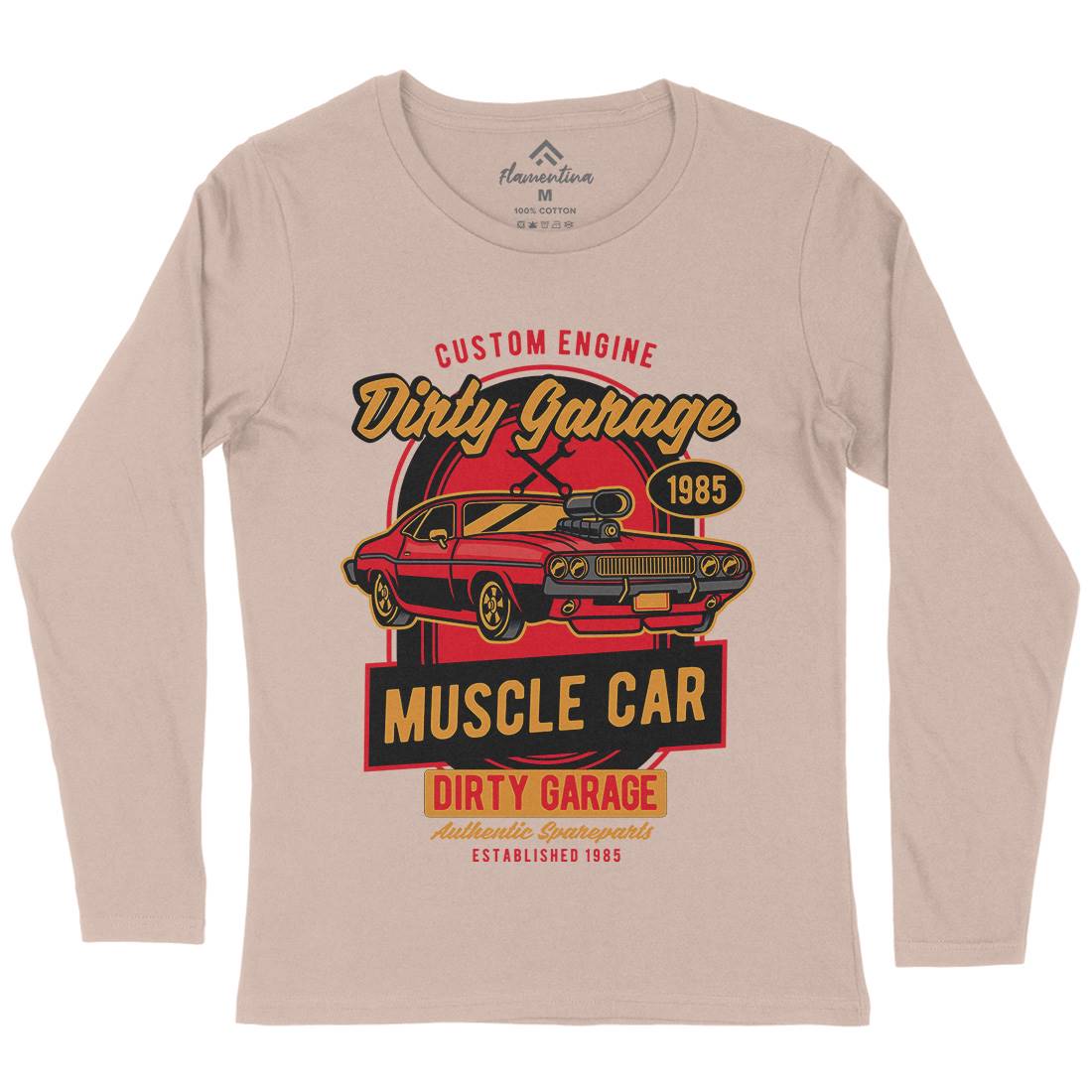 Dirty Garage Womens Long Sleeve T-Shirt Cars D525
