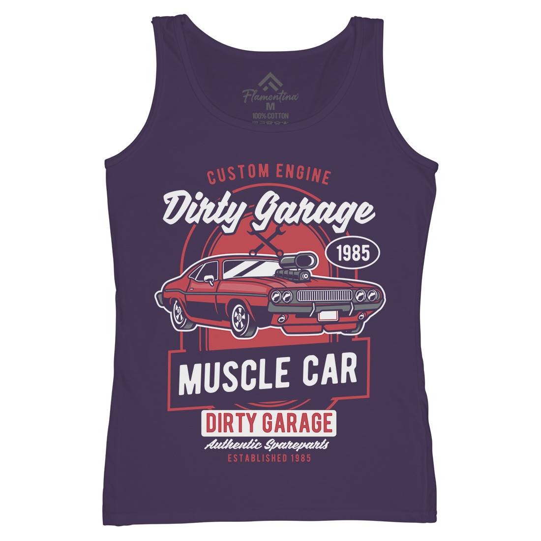 Dirty Garage Womens Organic Tank Top Vest Cars D525