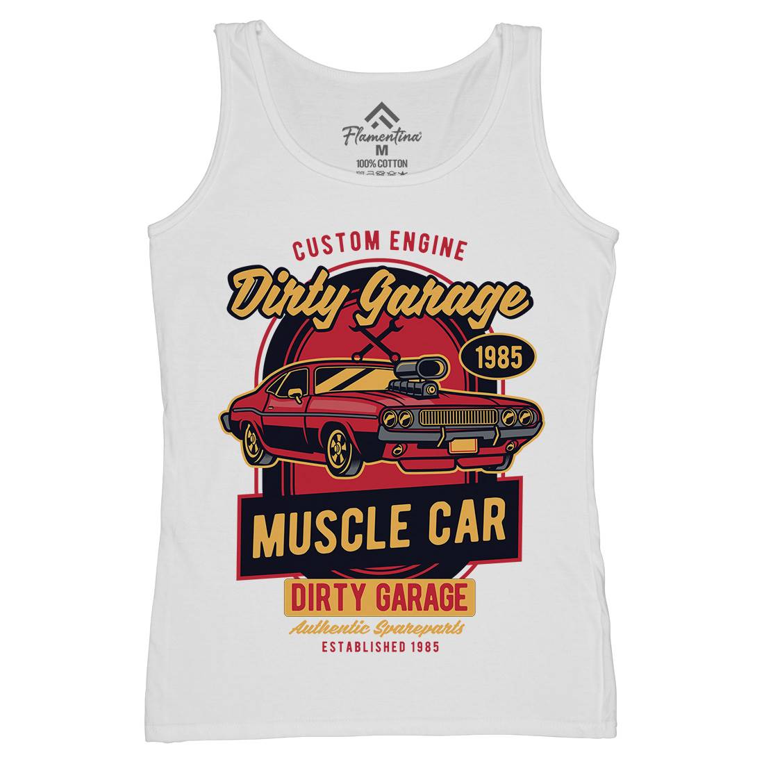 Dirty Garage Womens Organic Tank Top Vest Cars D525