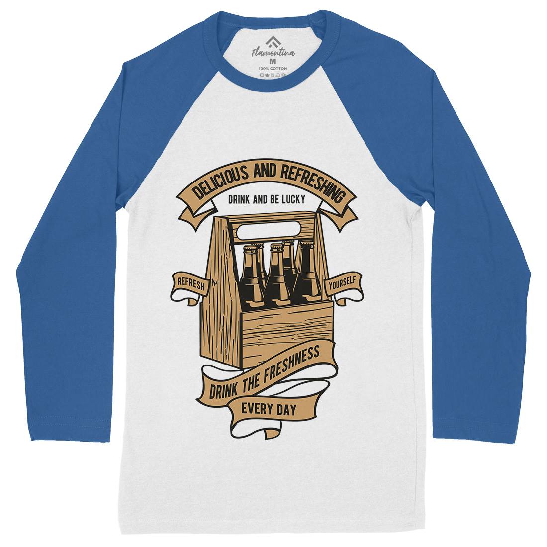 Drink The Freshness Mens Long Sleeve Baseball T-Shirt Drinks D526