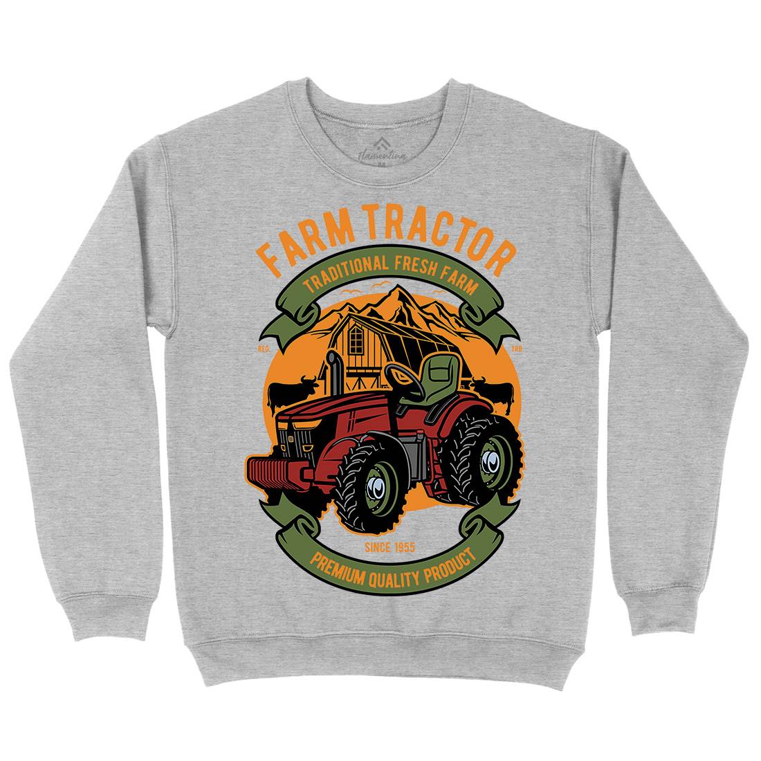 Farm Tractor Mens Crew Neck Sweatshirt Vehicles D527