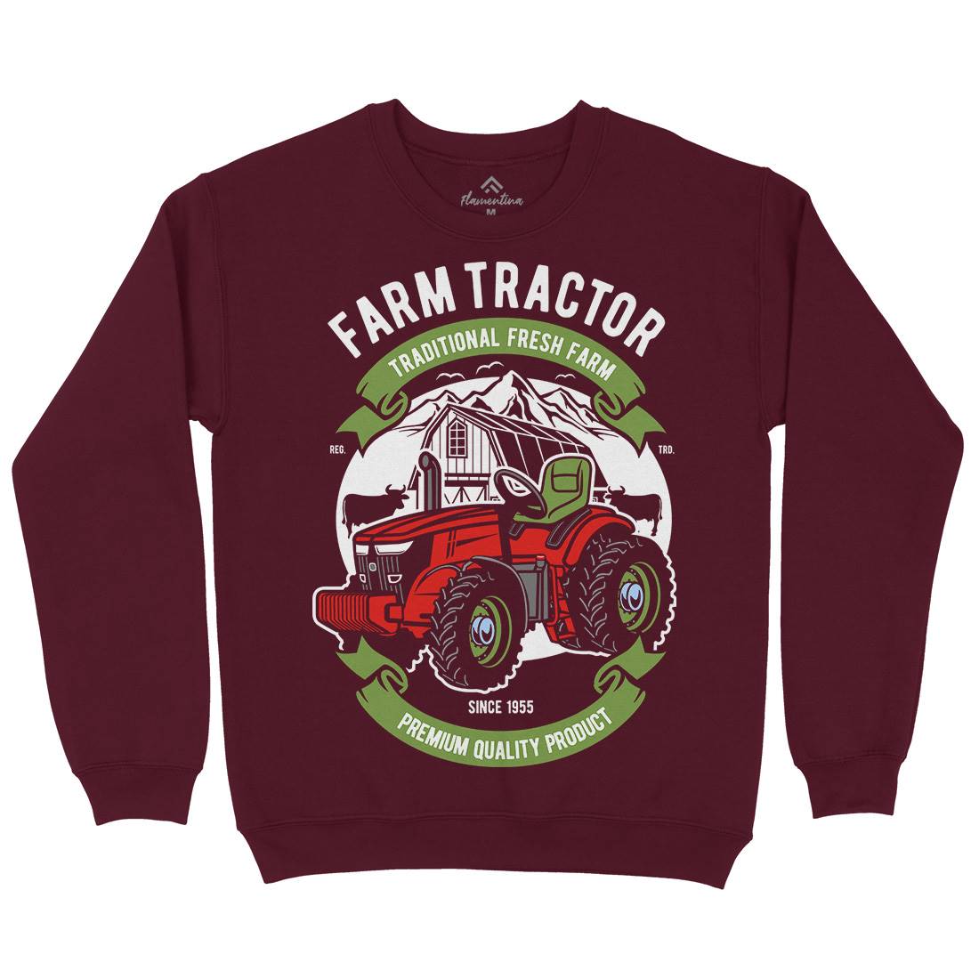 Farm Tractor Kids Crew Neck Sweatshirt Vehicles D527