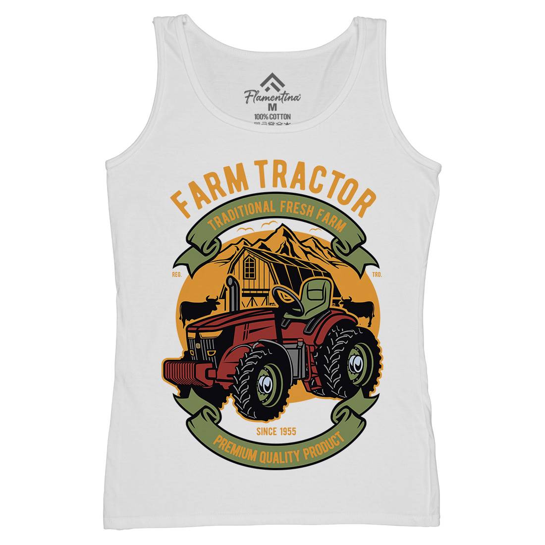 Farm Tractor Womens Organic Tank Top Vest Vehicles D527