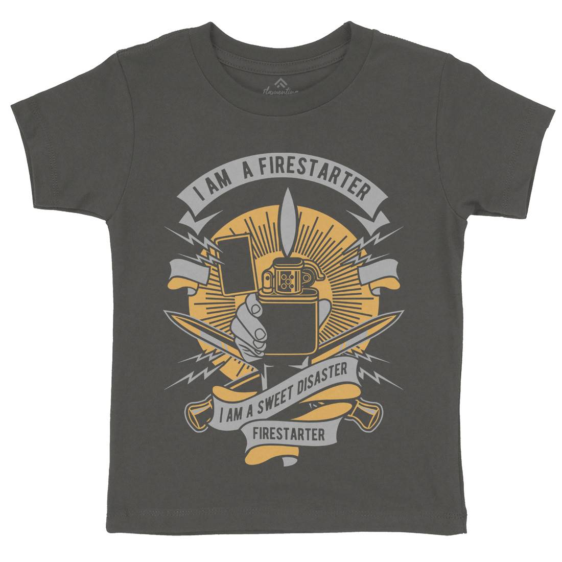 Firestarter Kids Organic Crew Neck T-Shirt Retro D528