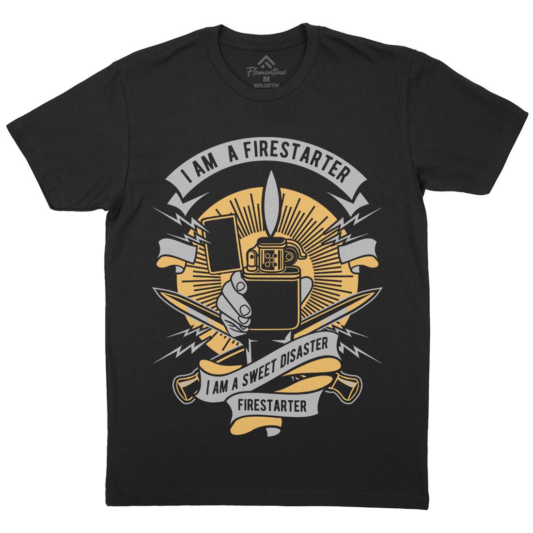 Firestarter Mens Crew Neck T-Shirt Retro D528