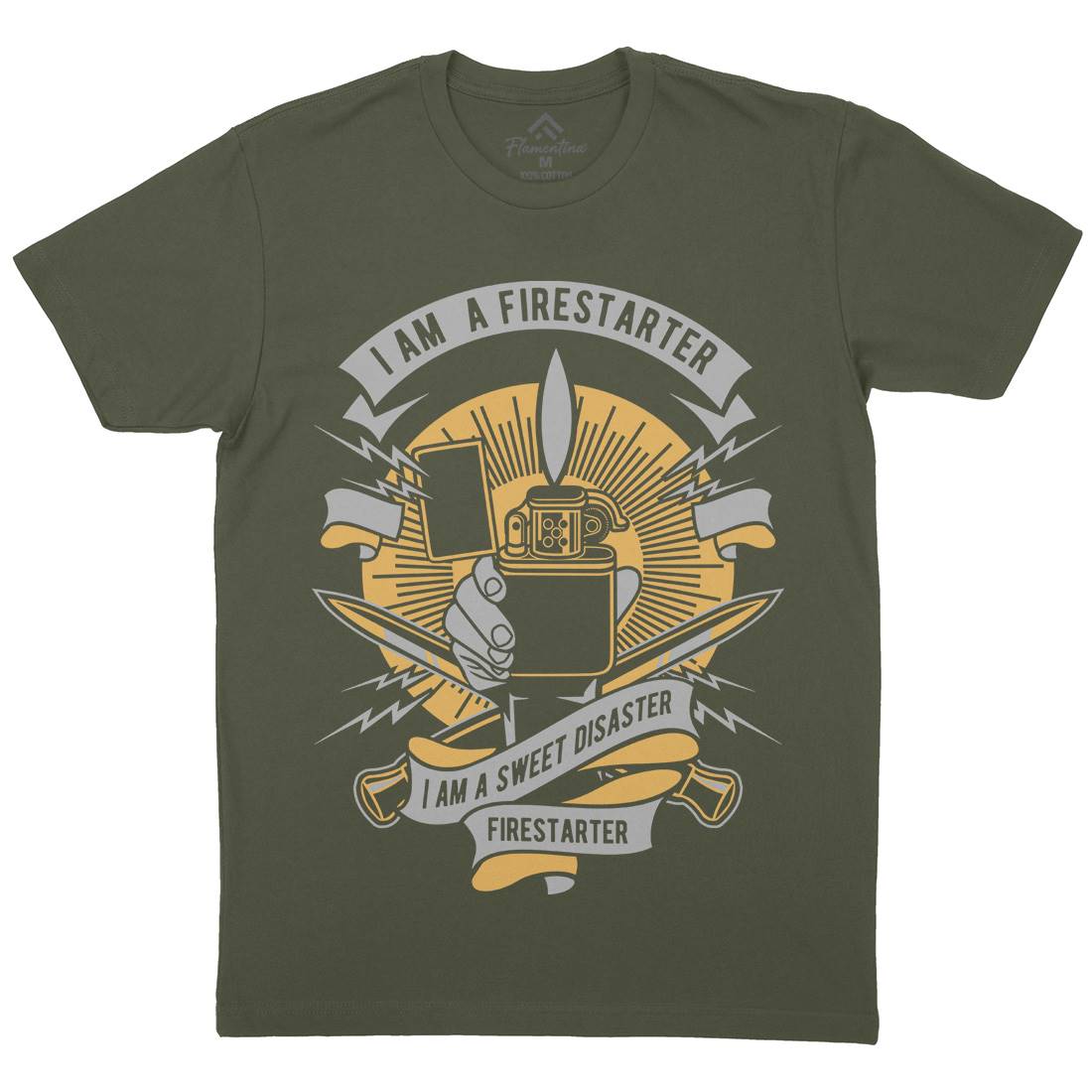 Firestarter Mens Crew Neck T-Shirt Retro D528
