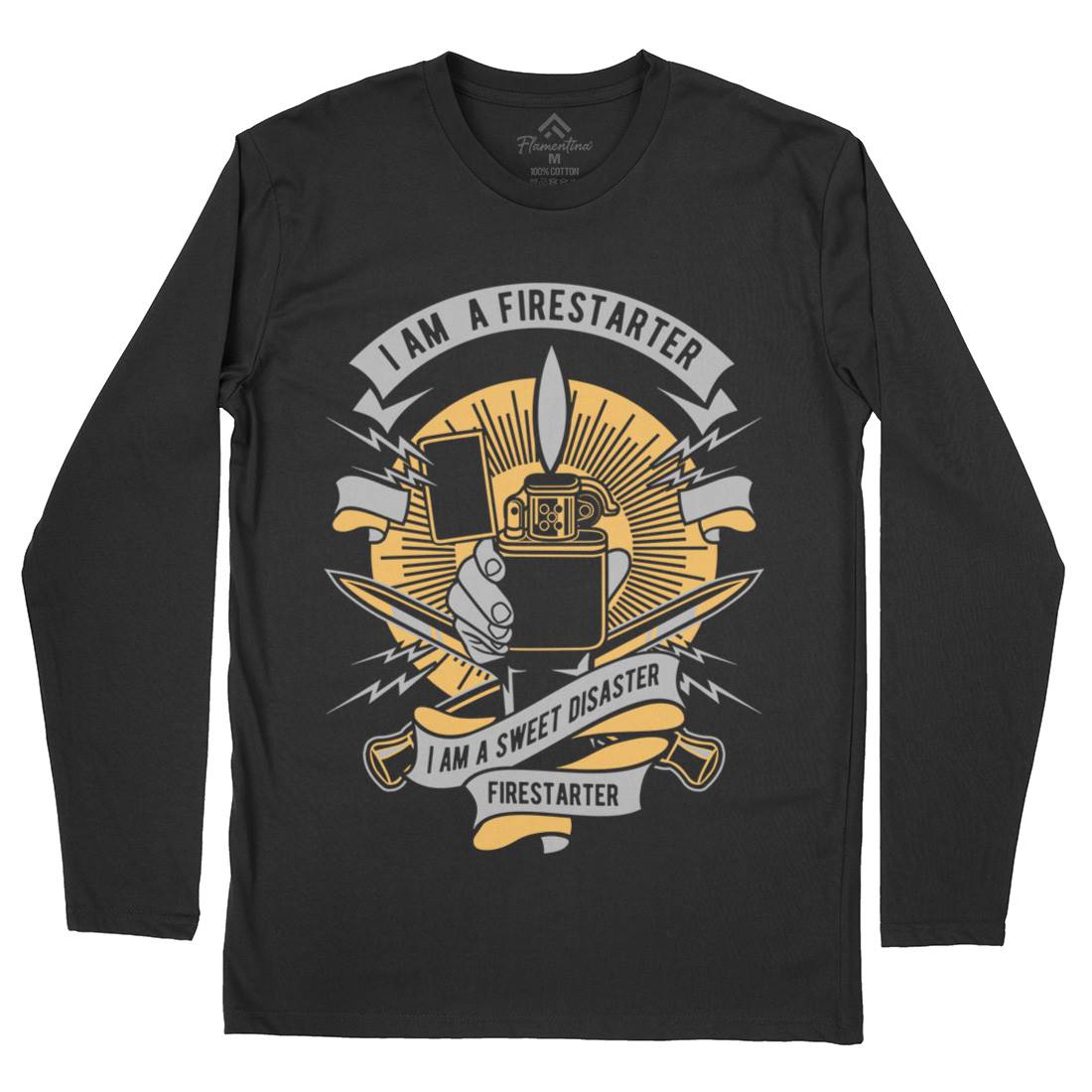 Firestarter Mens Long Sleeve T-Shirt Retro D528