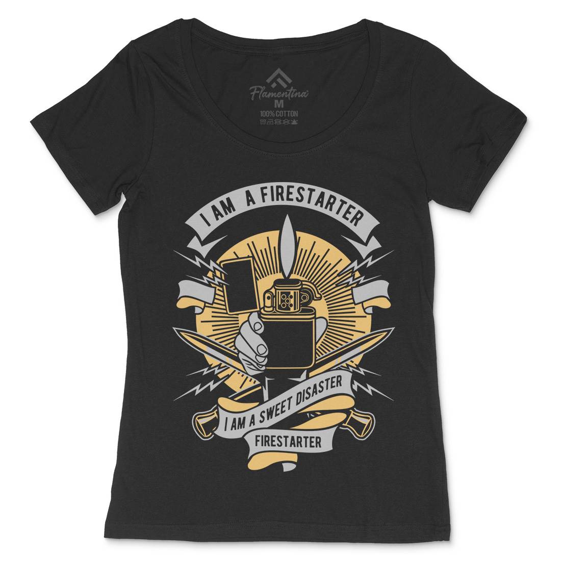 Firestarter Womens Scoop Neck T-Shirt Retro D528