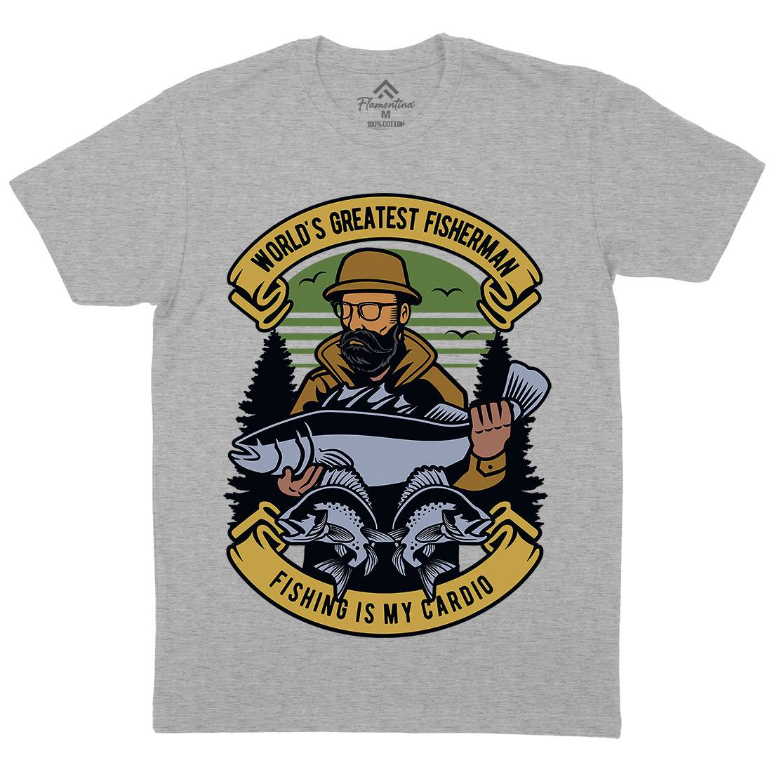 Fisherman Mens Crew Neck T-Shirt Fishing D529