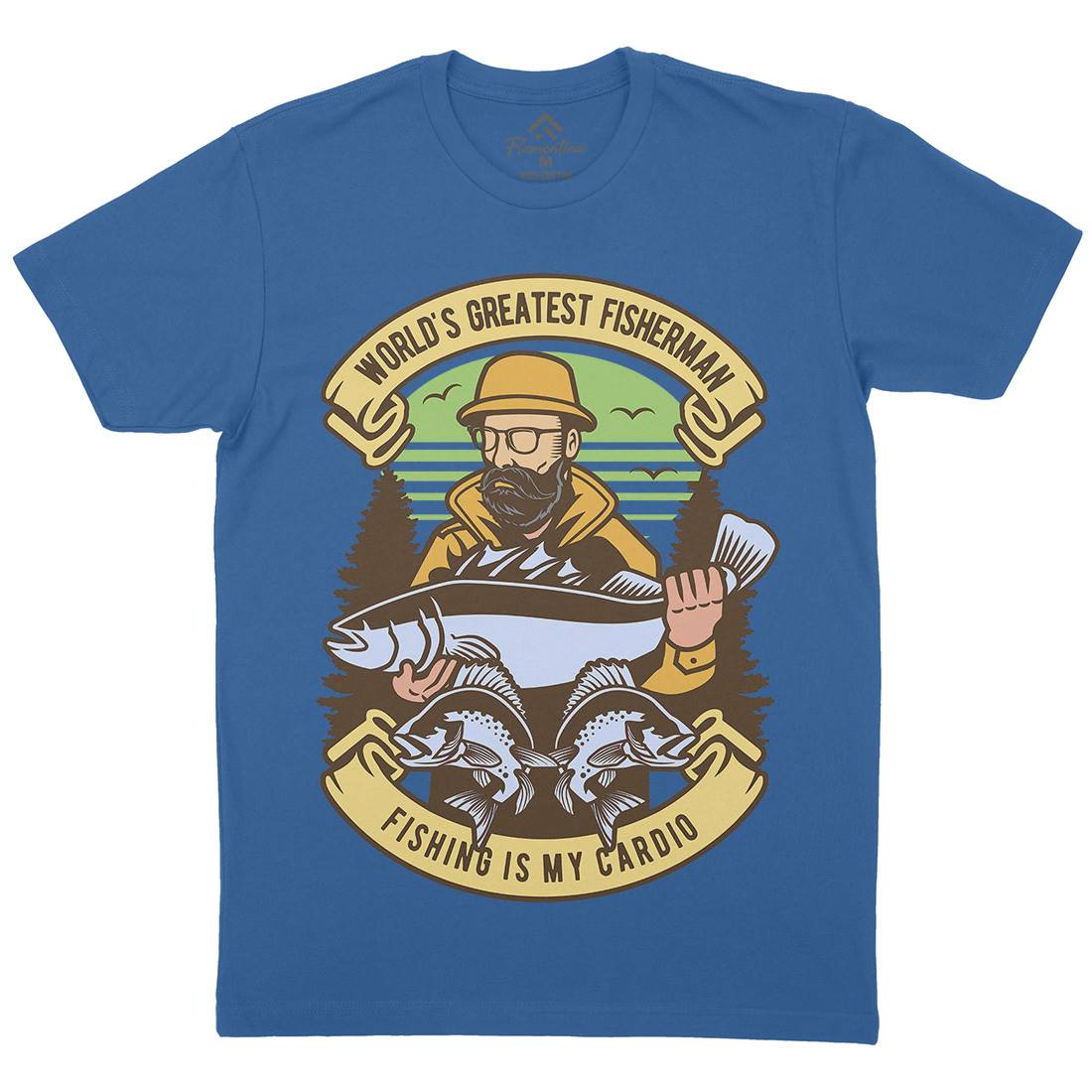 Fisherman Mens Organic Crew Neck T-Shirt Fishing D529