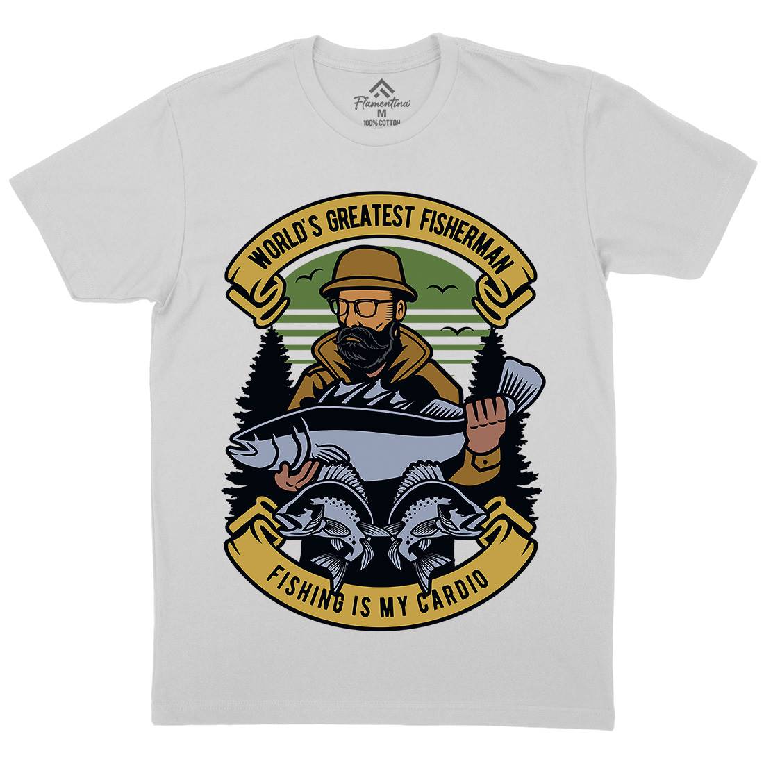 Fisherman Mens Crew Neck T-Shirt Fishing D529