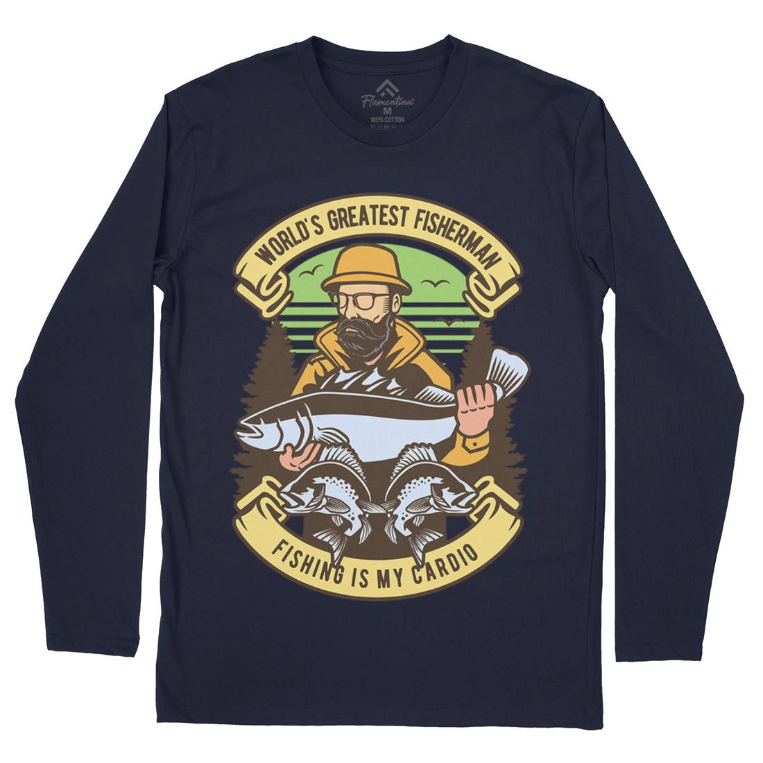 Fisherman Mens Long Sleeve T-Shirt Fishing D529