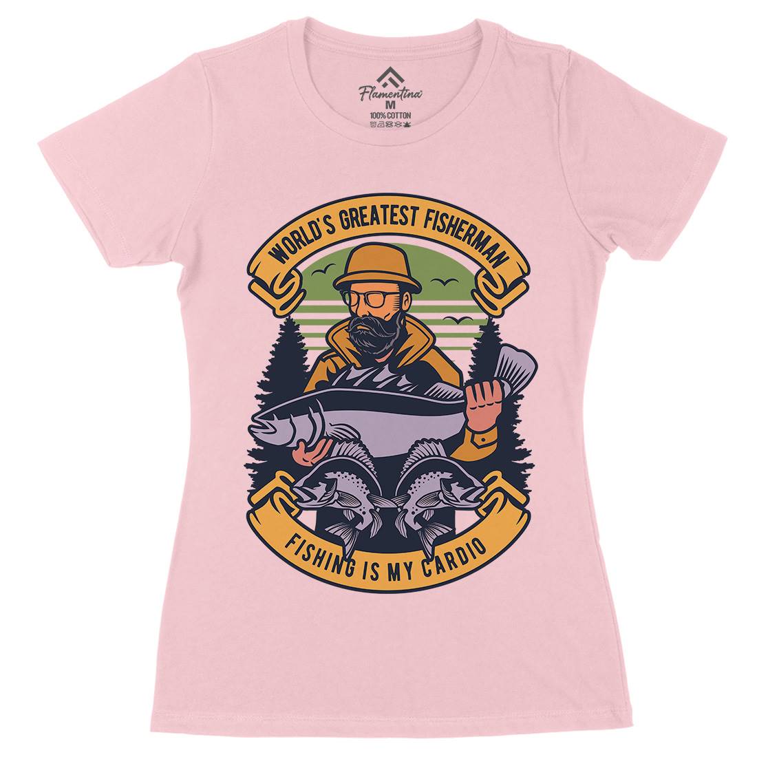 Fisherman Womens Organic Crew Neck T-Shirt Fishing D529