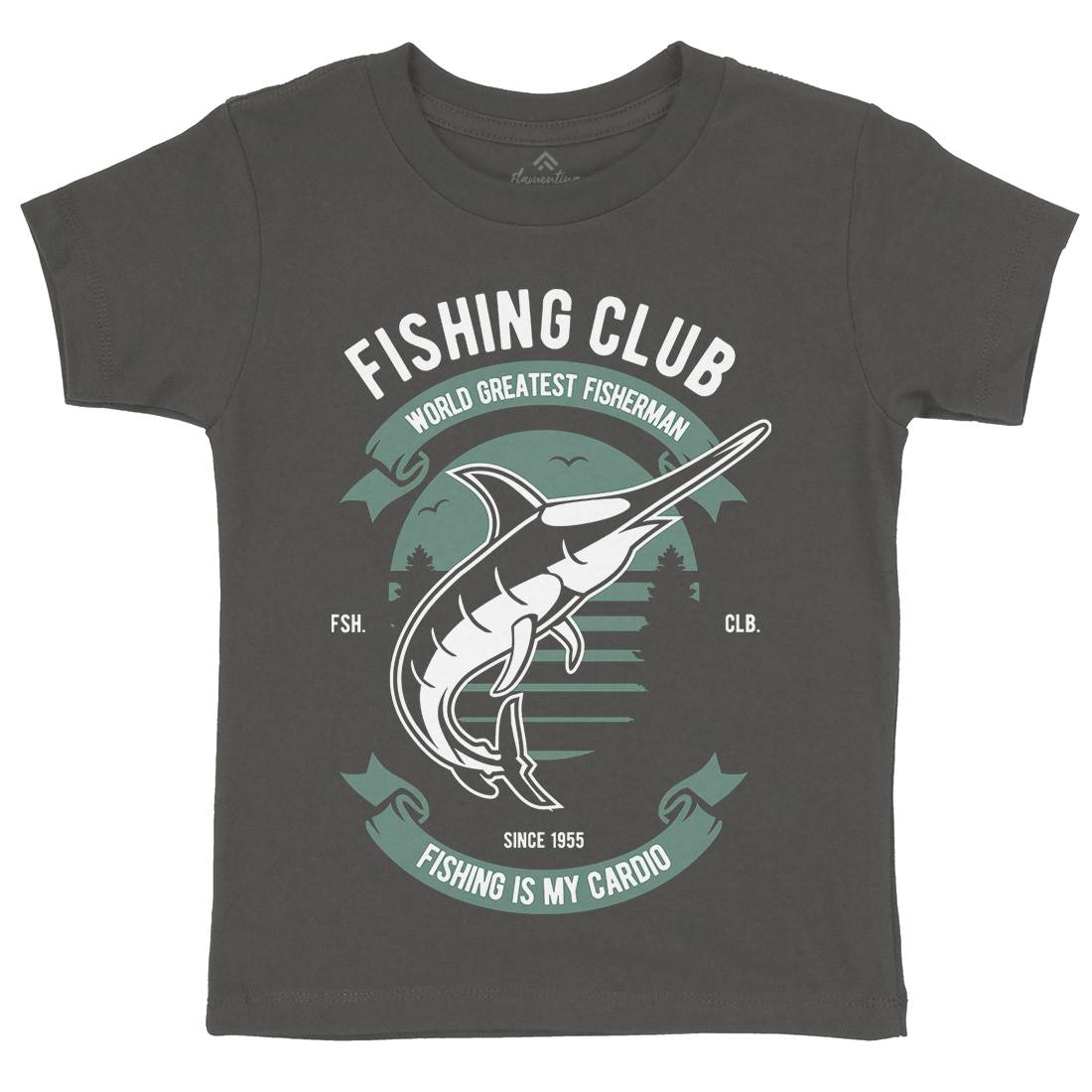 Club Kids Crew Neck T-Shirt Fishing D530