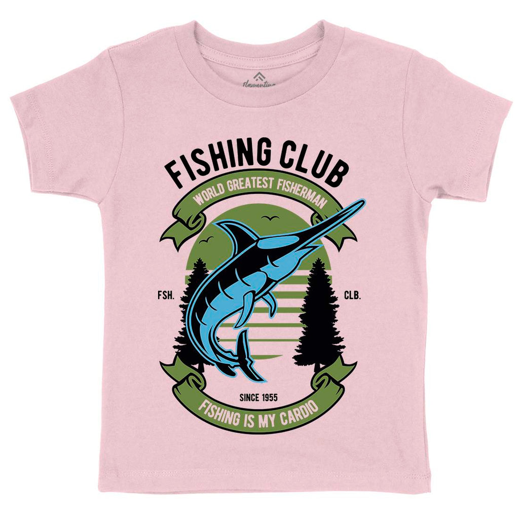 Club Kids Organic Crew Neck T-Shirt Fishing D530