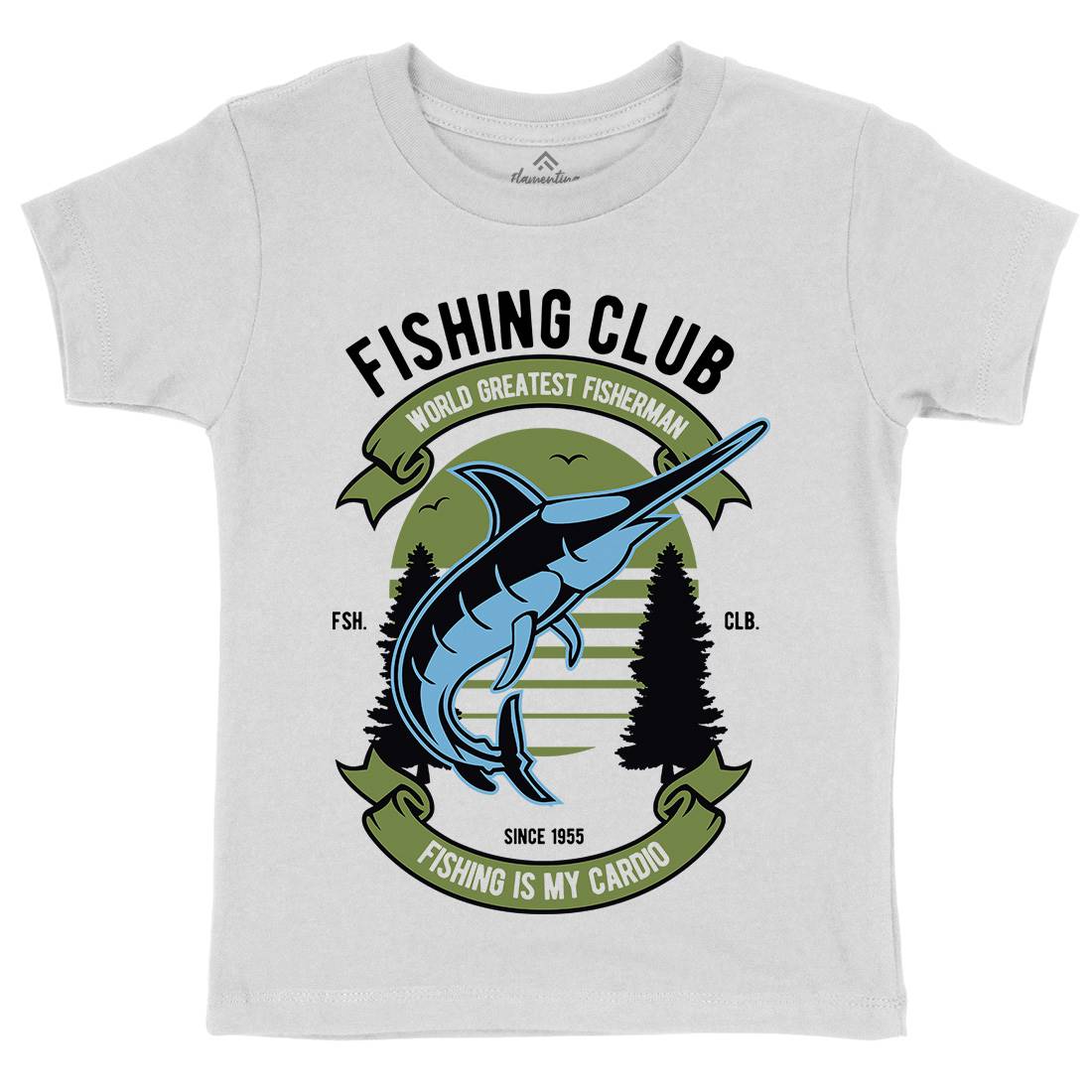 Club Kids Crew Neck T-Shirt Fishing D530 - Flamentina