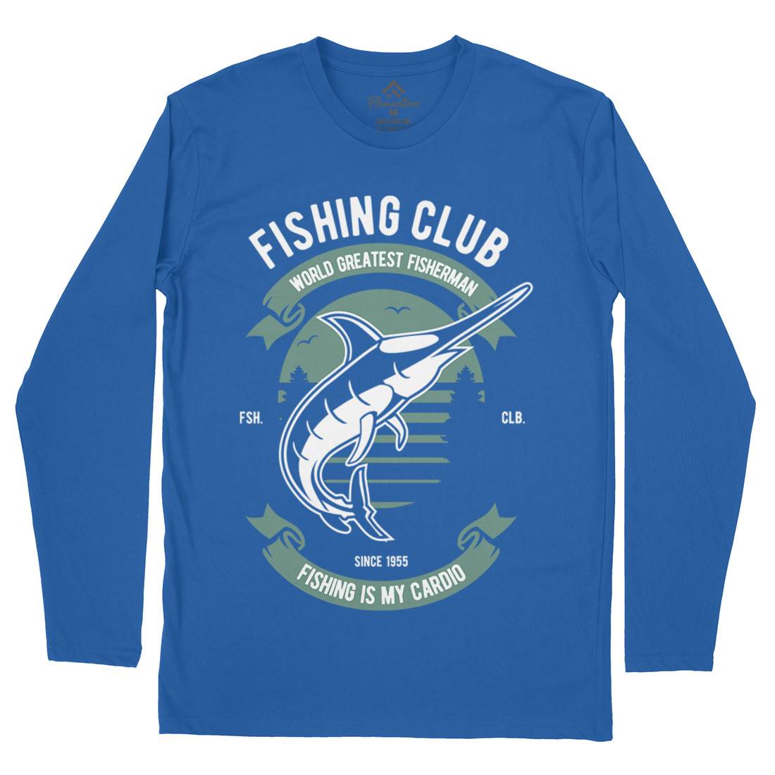 Club Mens Long Sleeve T-Shirt Fishing D530