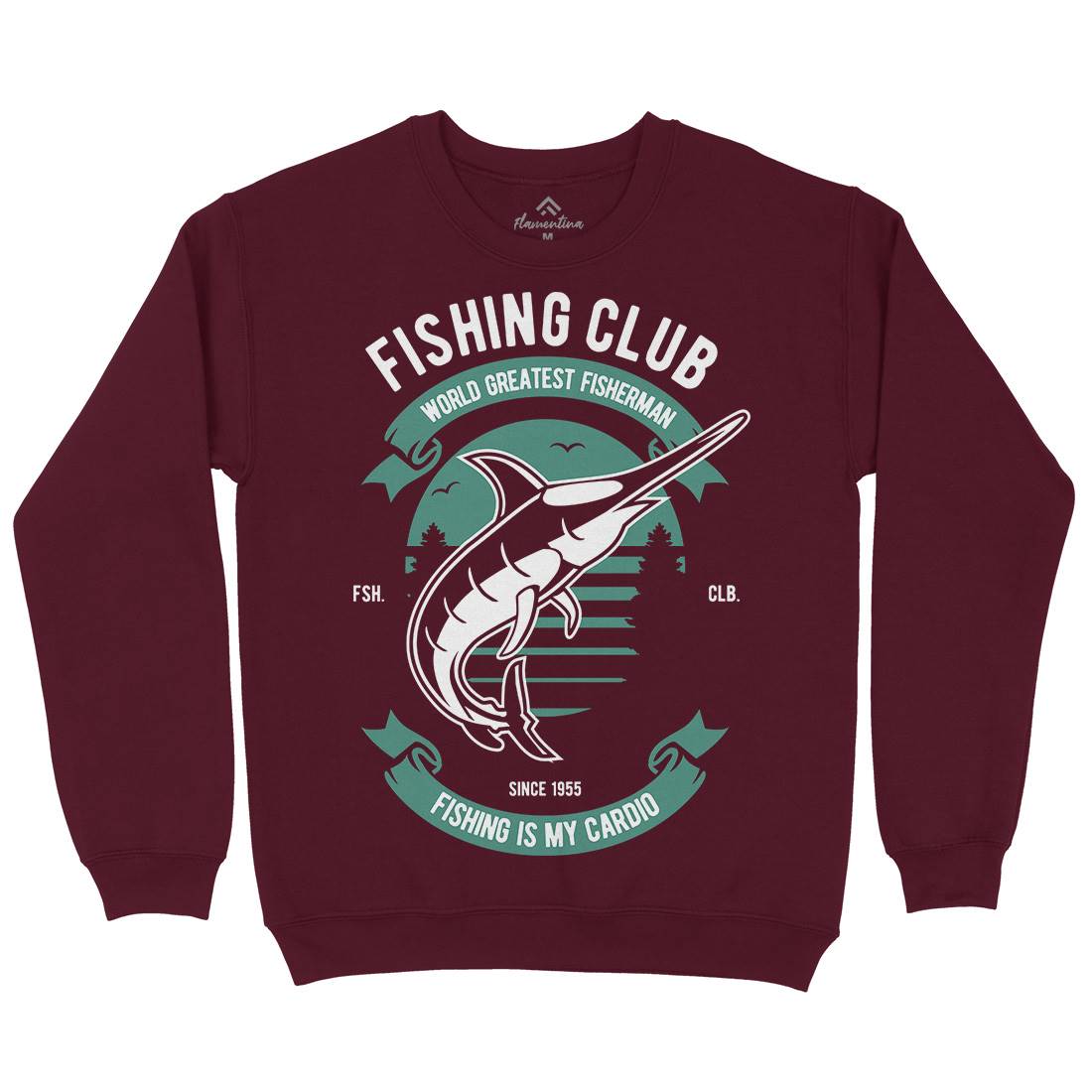 Club Mens Crew Neck Sweatshirt Fishing D530
