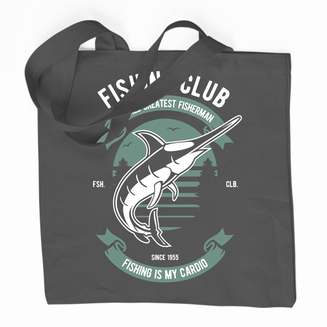 Club Organic Premium Cotton Tote Bag Fishing D530