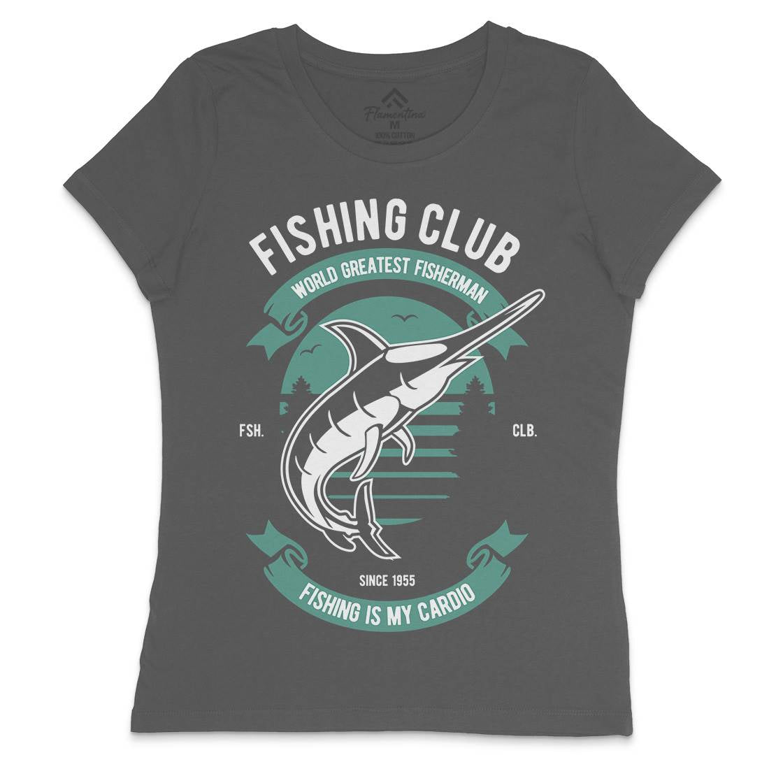 Club Womens Crew Neck T-Shirt Fishing D530