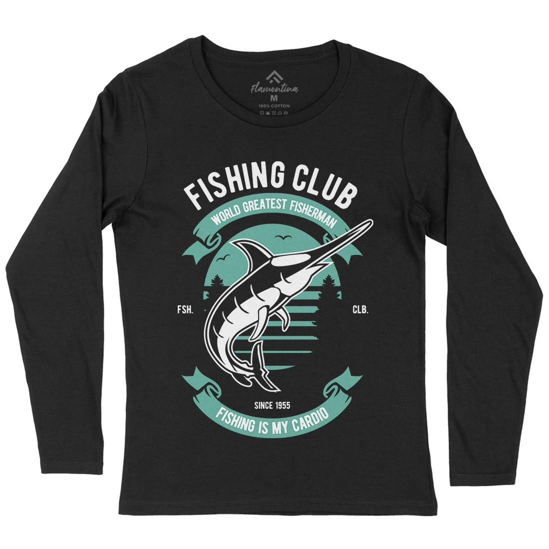 Club Womens Long Sleeve T-Shirt Fishing D530