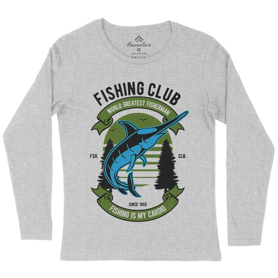 Club Womens Long Sleeve T-Shirt Fishing D530